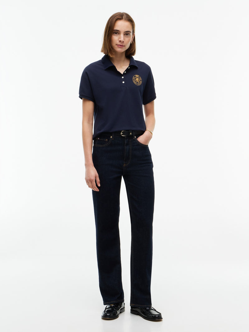 Solid Relaxed Fit Half Sleeve Pique Polo