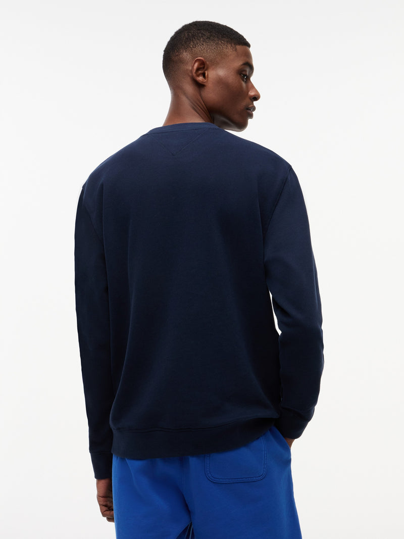 Regular Fit Suede Terry Crew Neck Sweatshirt