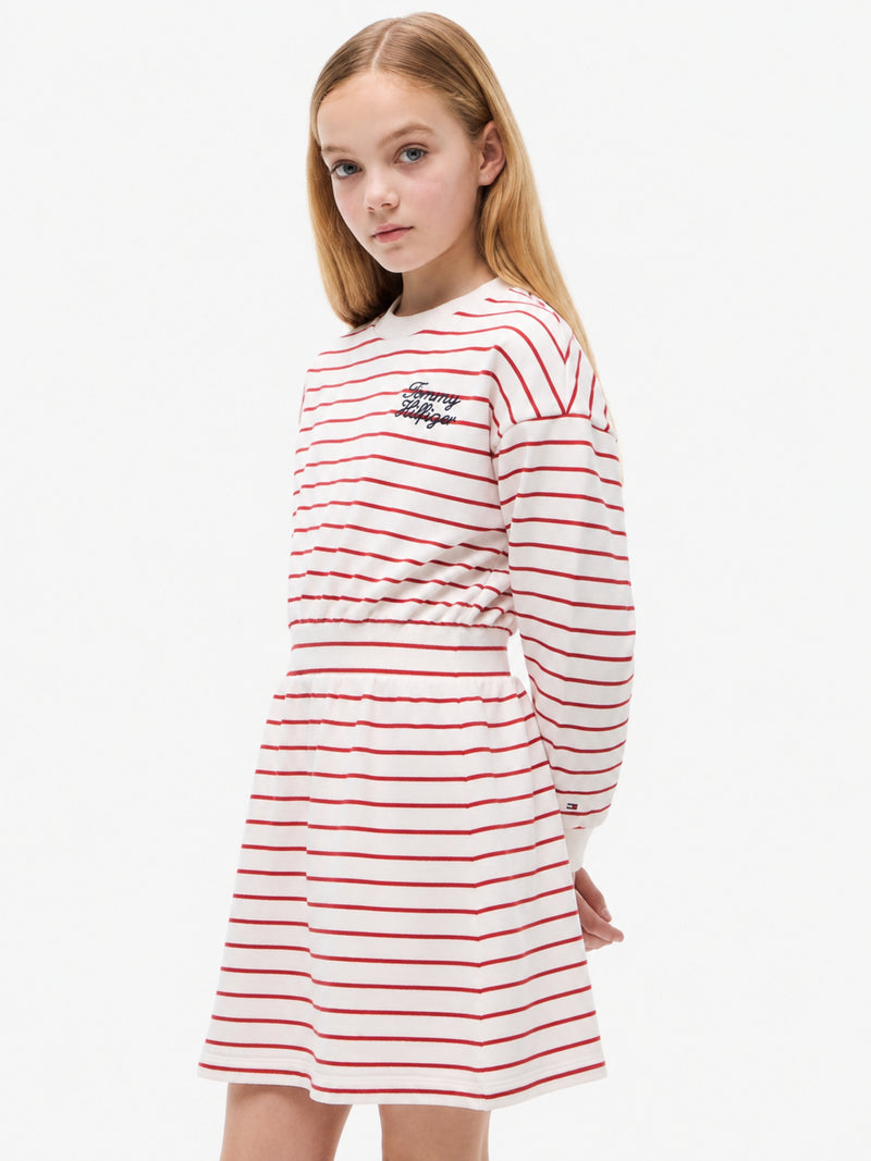 Kids Long-Sleeve Stripe Sweatshirt Dress