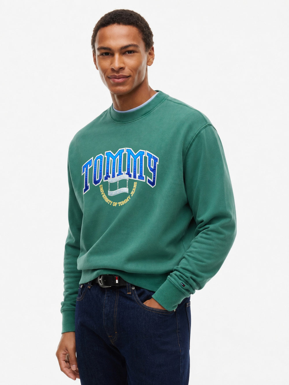 Relaxed Fit Terry Crew Neck Sweatshirt