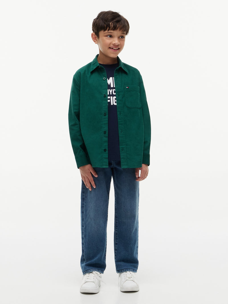Kids Corduroy Solid Shirt