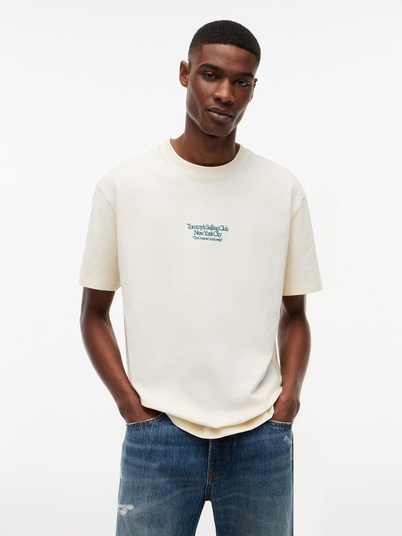 Relaxed Fit Sailboat Back Graphic T-Shirt