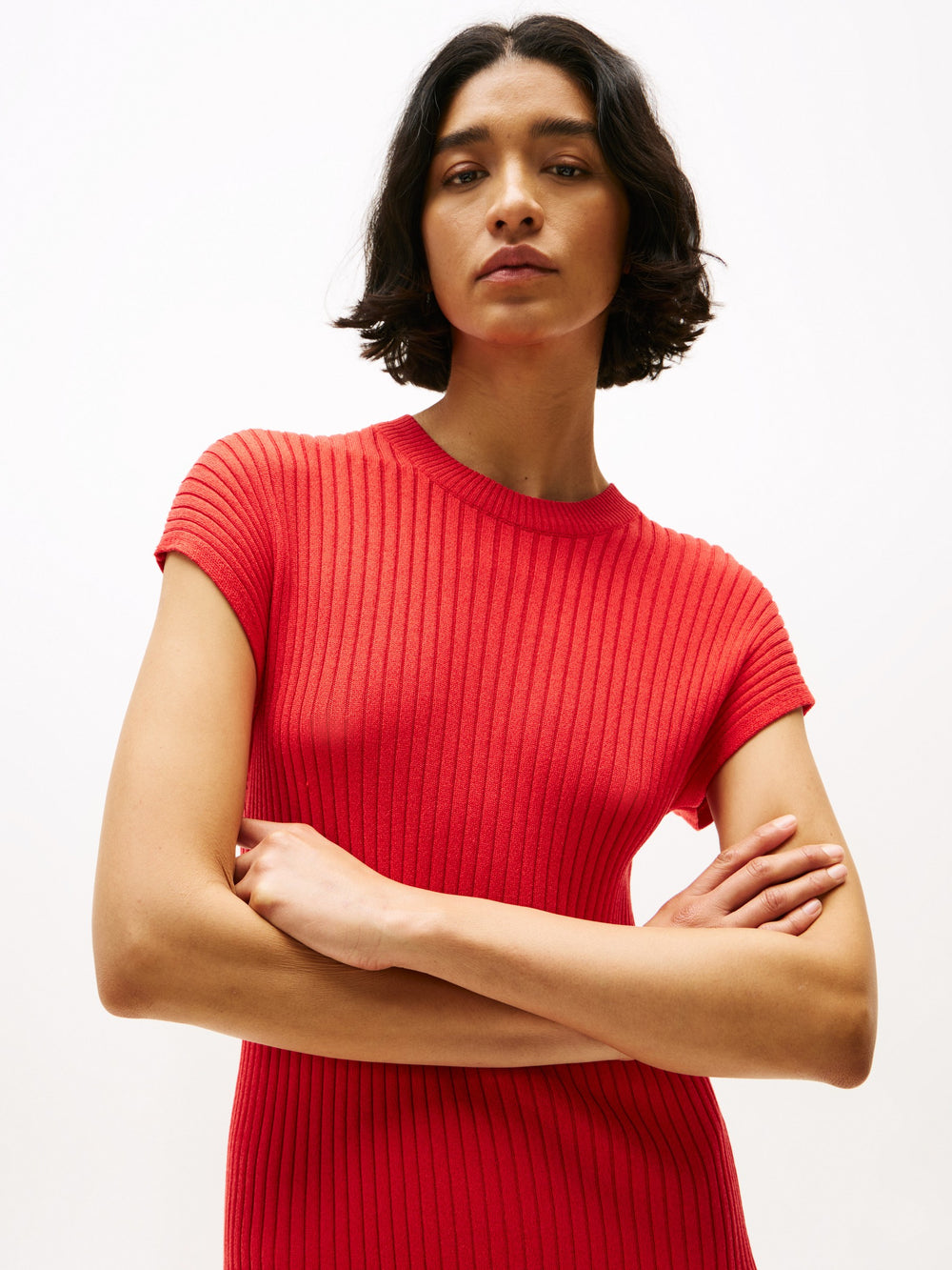 Short Sleeve Solid Viscose Bodycon Dress