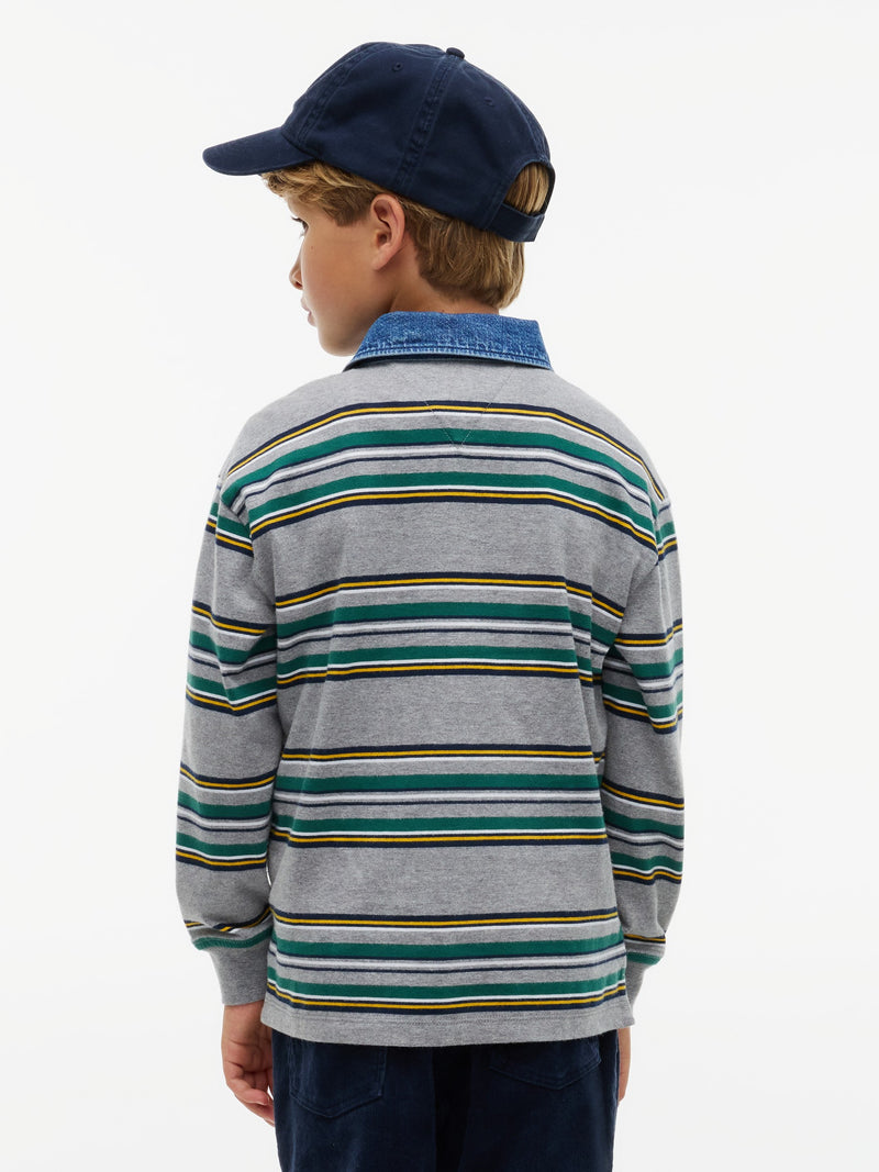 Kids Long-Sleeve Stripe Polo