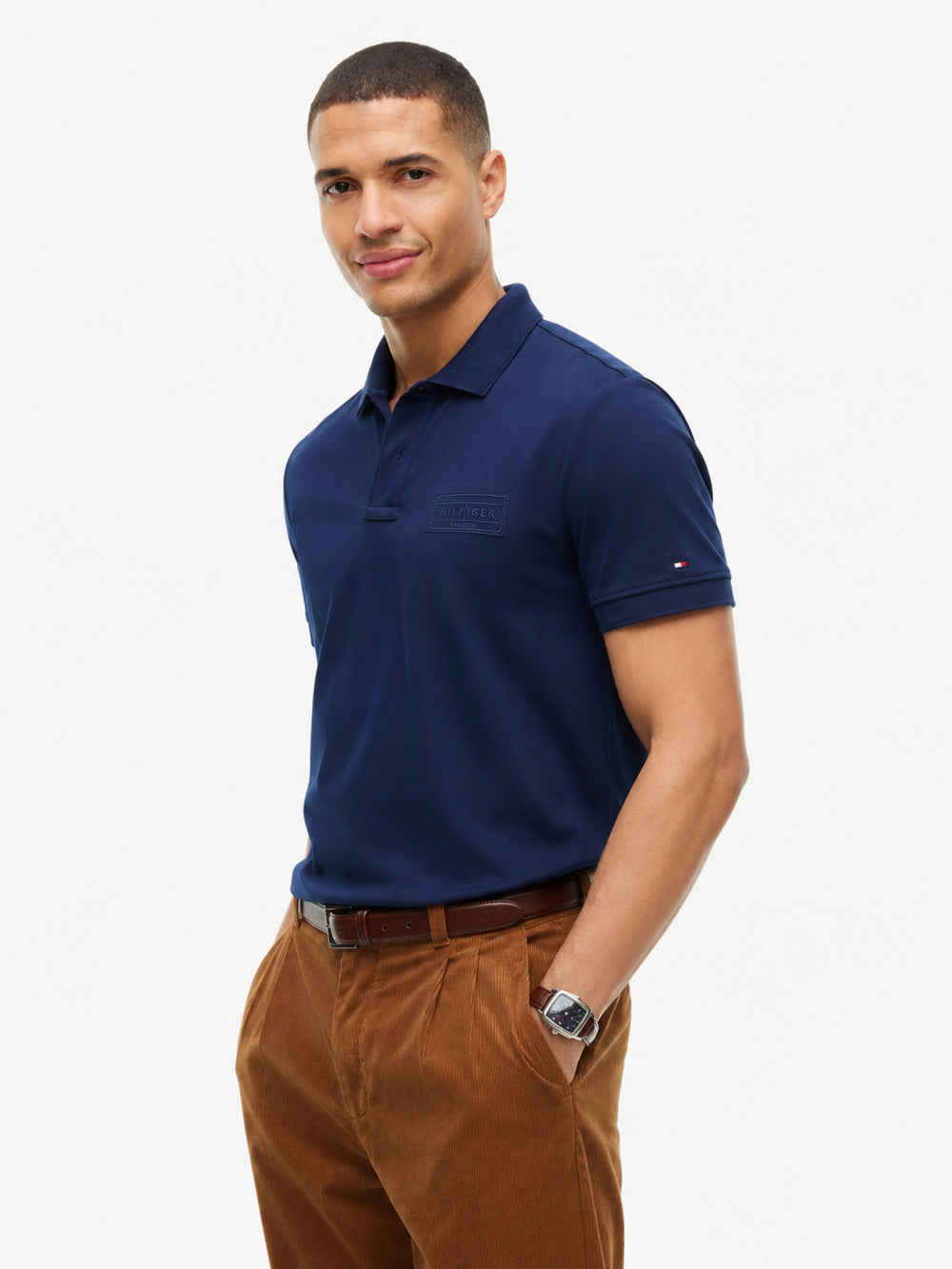 Regular Fit Tonal Graphic Interlock Polo