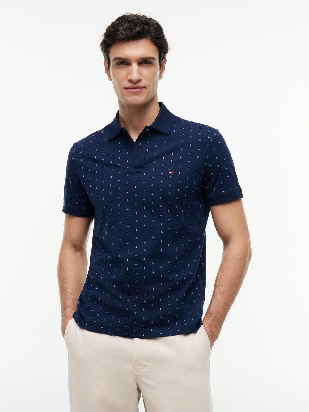 Regular Fit Printed Interlock Polo
