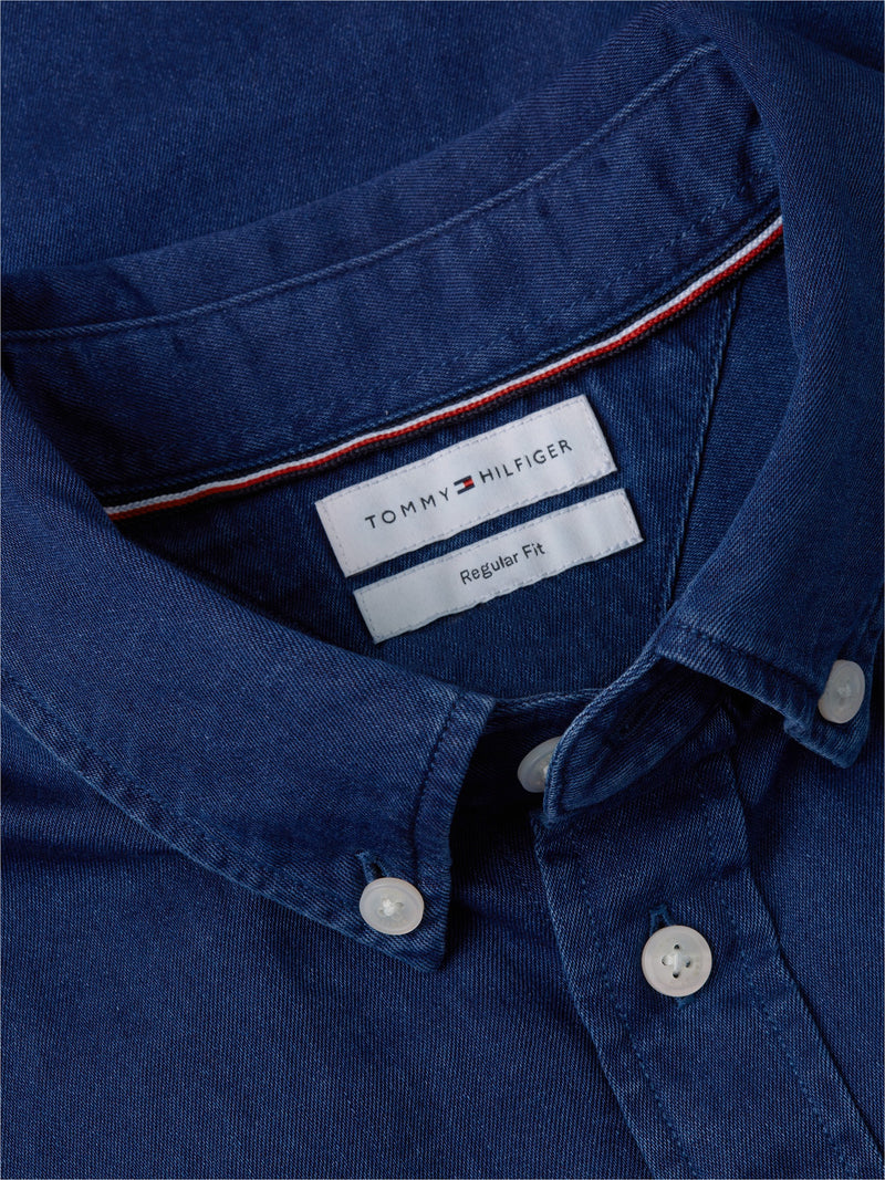 Regular Fit Solid Chambray Shirt