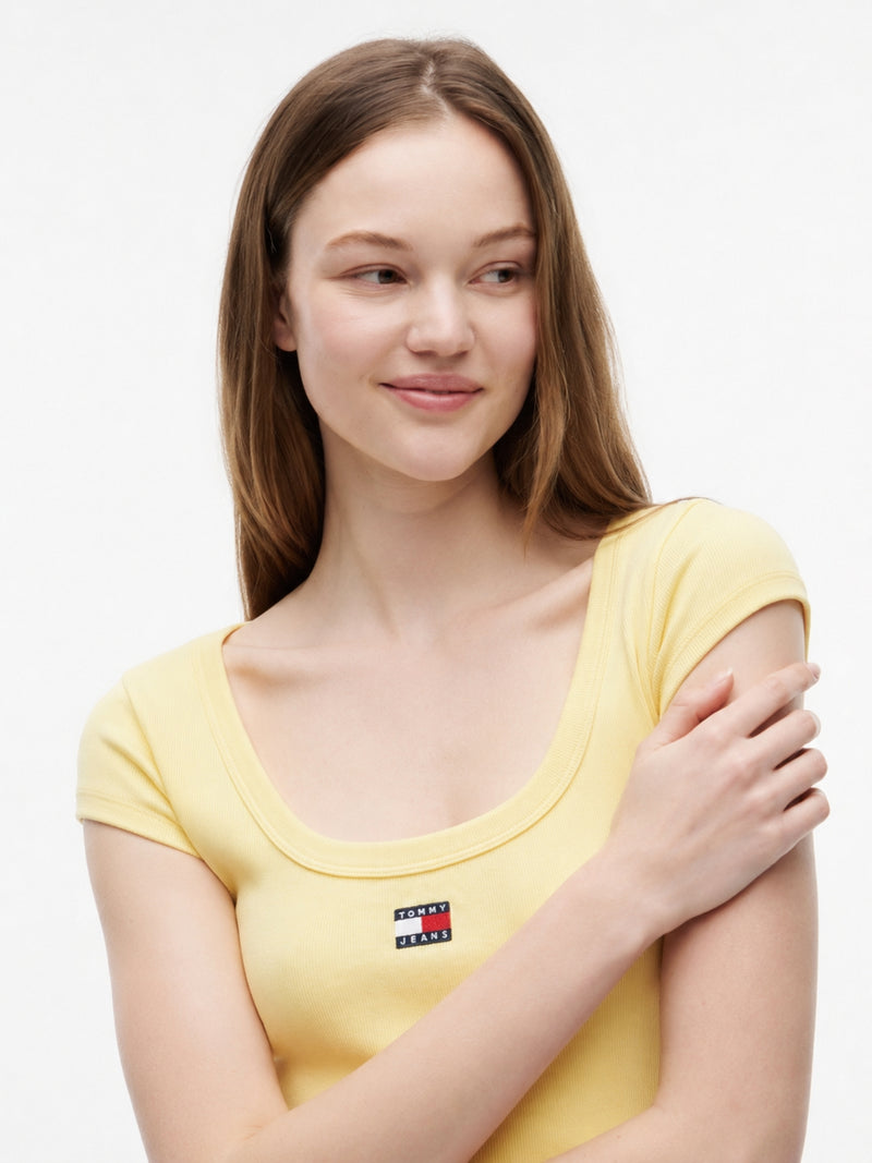 Solid Slim Fit Half Sleeve Ribbed T-Shirt