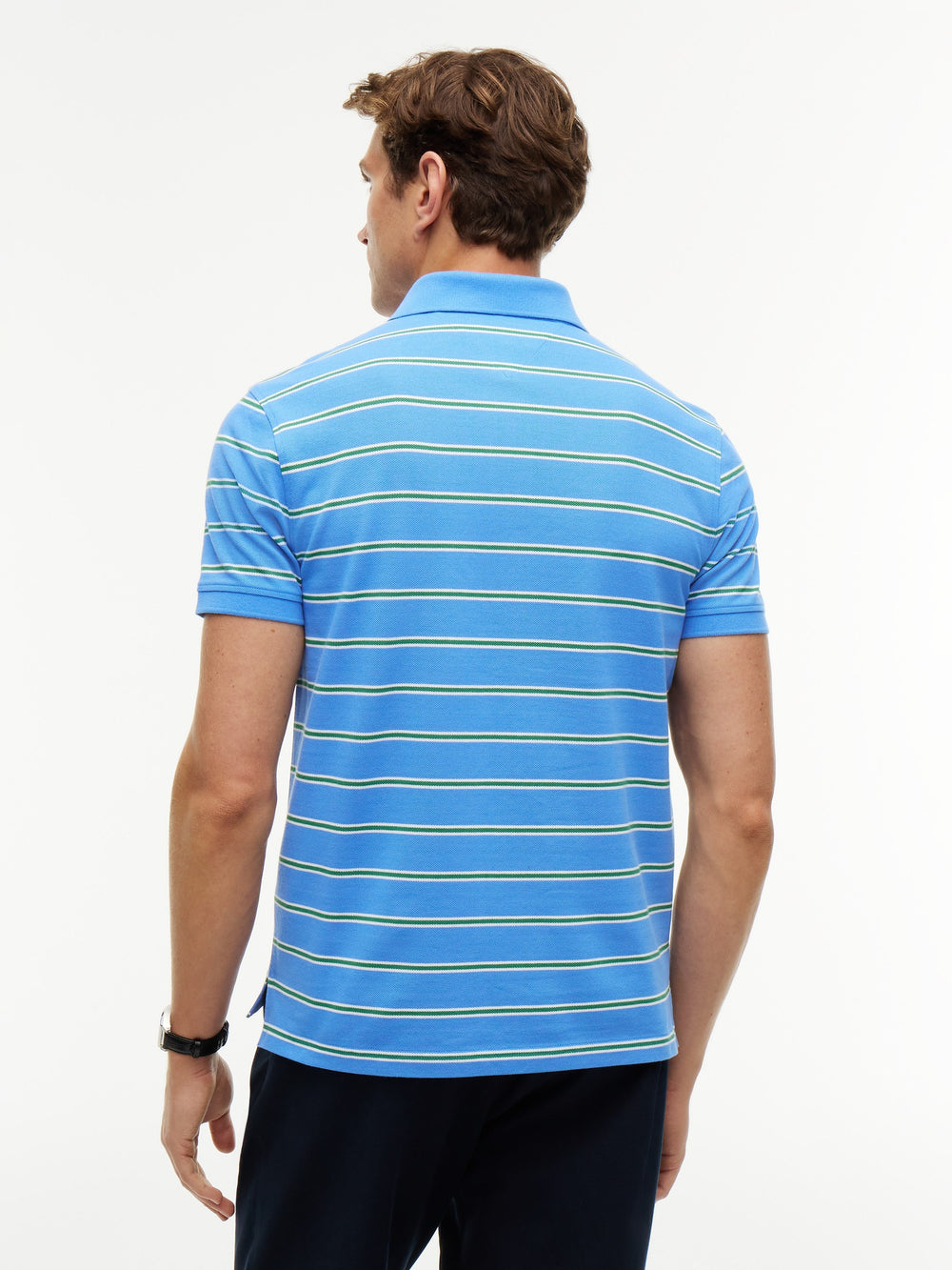 Regular Fit Striped Pique Polo