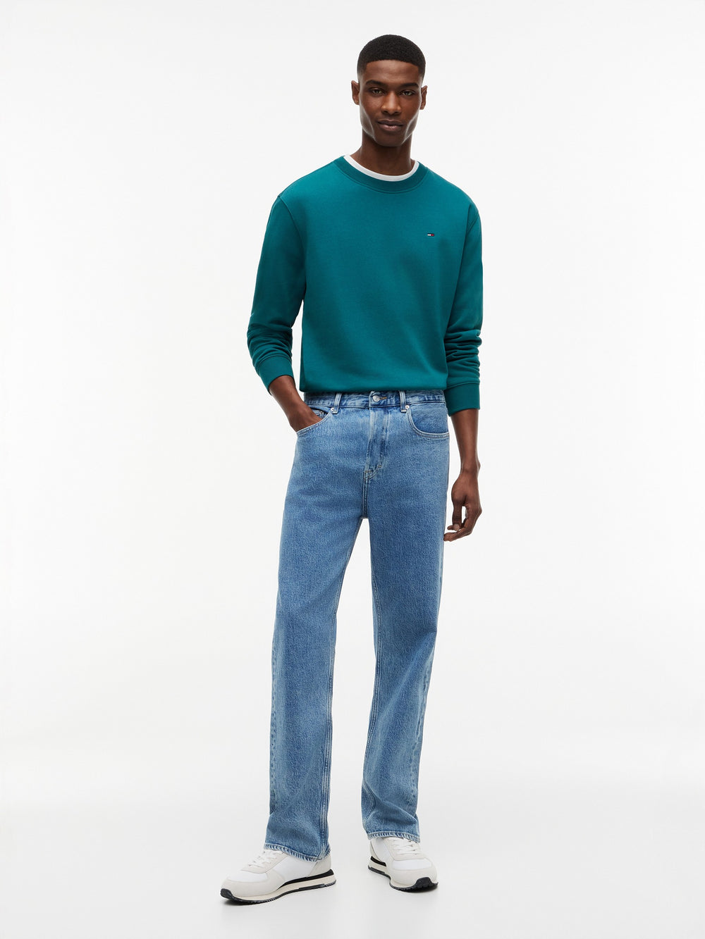 Regular Fit Brushed Fleece Crew Neck Sweatshirt