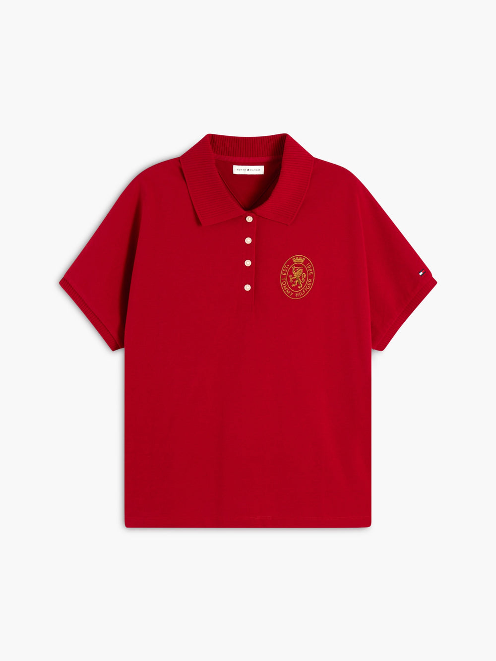 Solid Relaxed Fit Half Sleeve Pique Polo