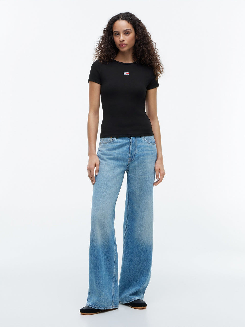 Solid Slim Fit Half Sleeve Ribbed T-Shirt