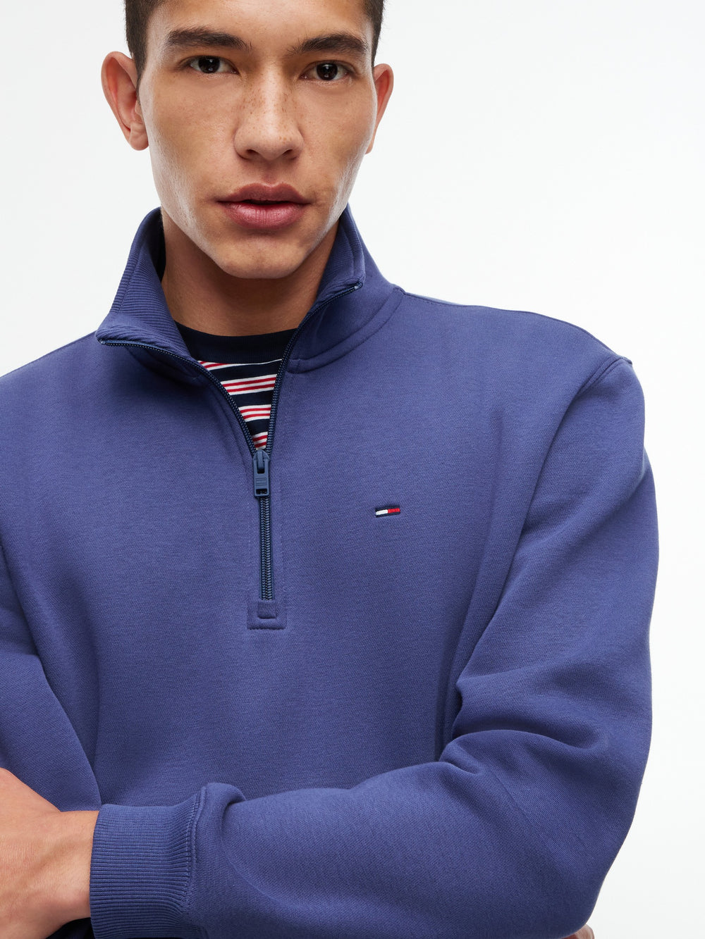 Regular Fit Brushed Fleece Quarter Zip Sweatshirt