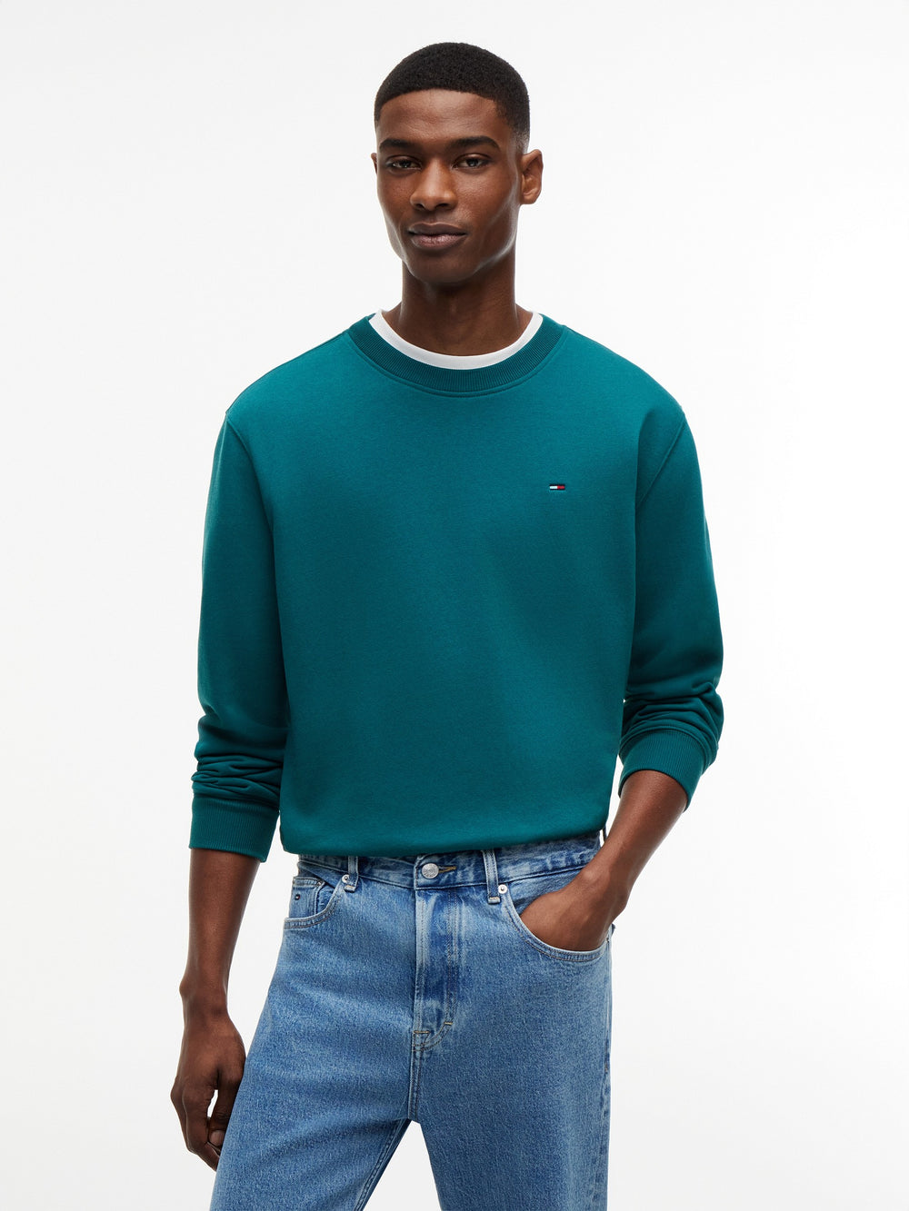 Regular Fit Brushed Fleece Crew Neck Sweatshirt