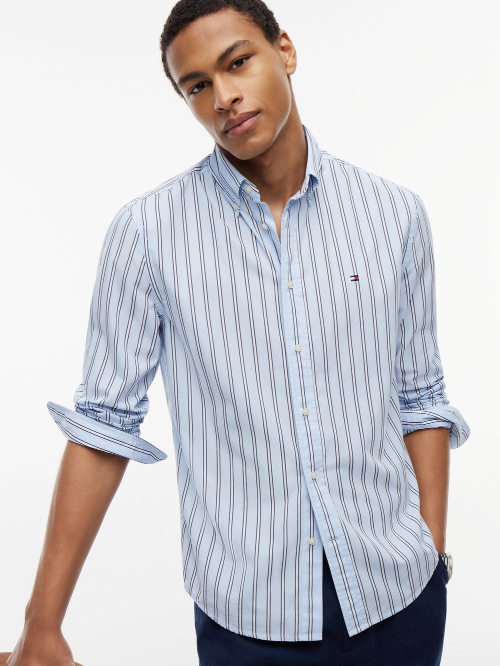 Regular Fit Stripe Poplin Shirt