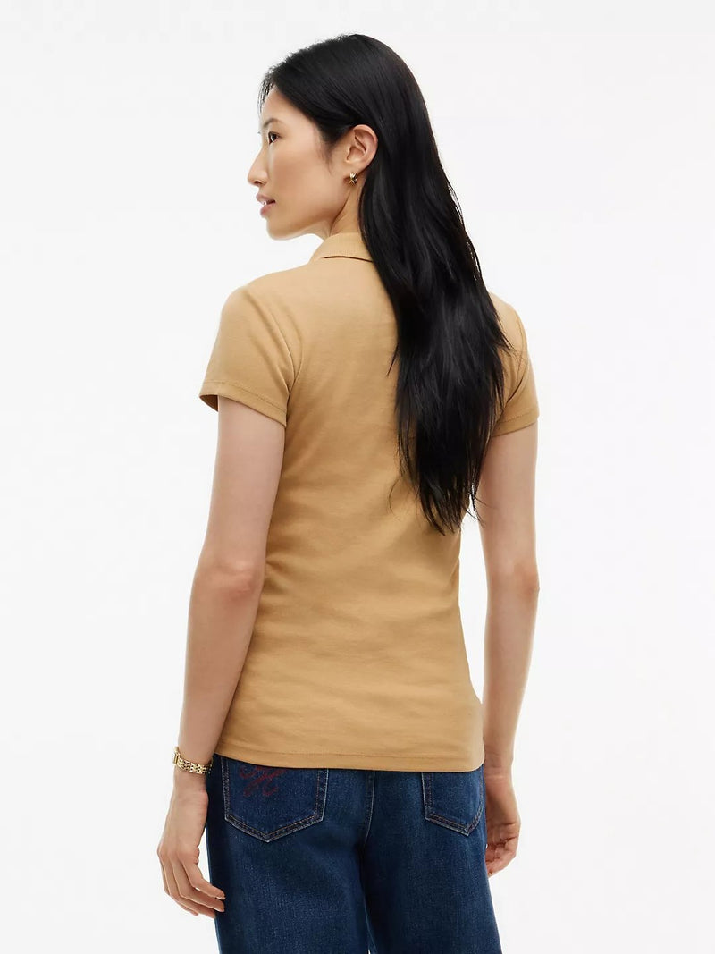 Solid Slim Fit Half Sleeve Ribbed Polo
