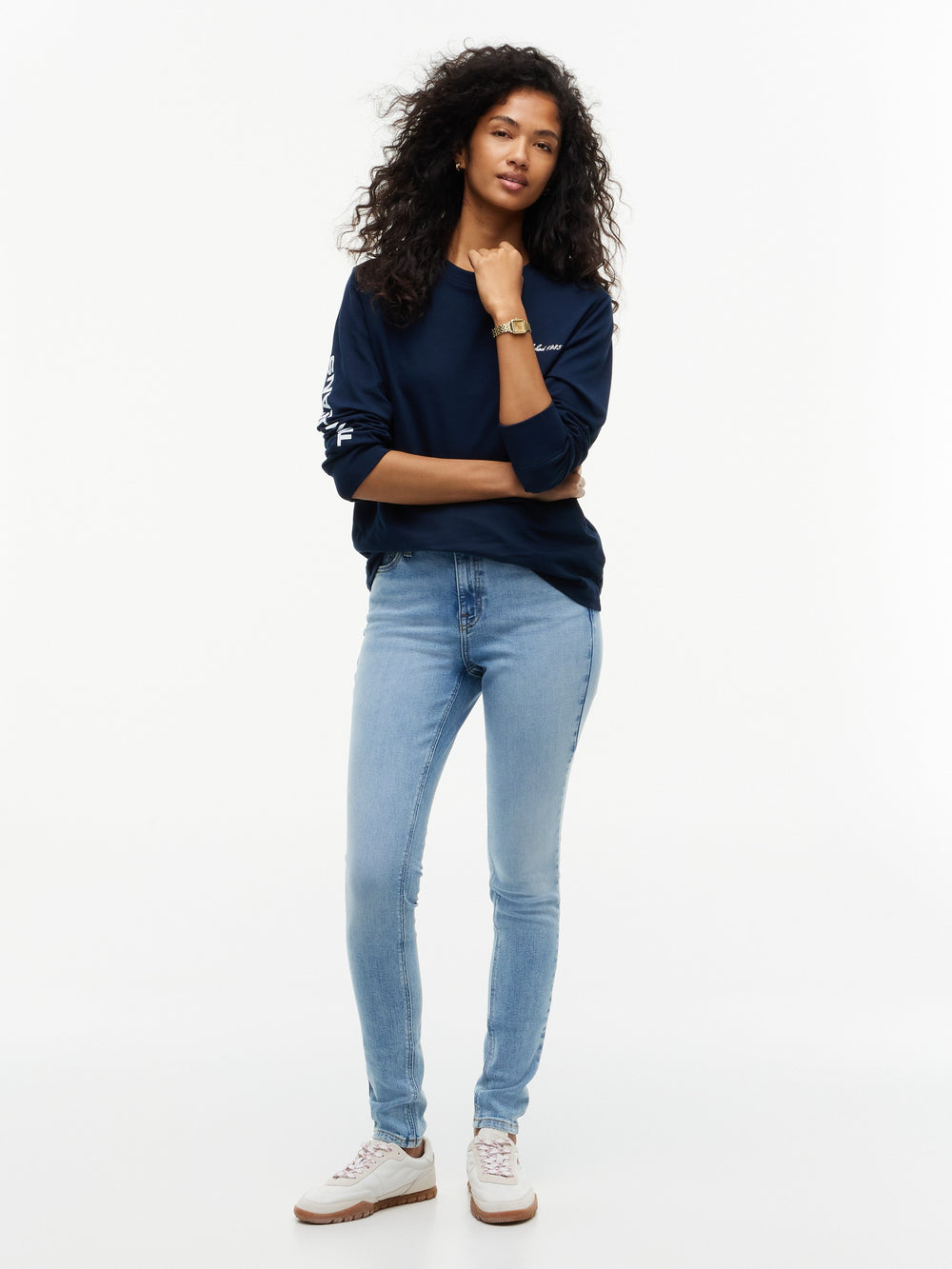 Mid Rise Light Wash Stretch Skinny Jeans