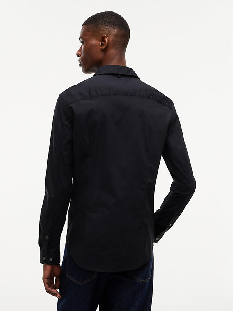 Slim Fit Solid Stretch Poplin Shirt