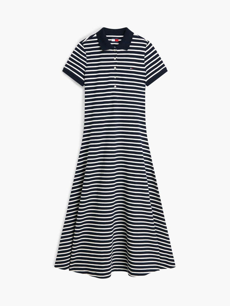 Half Sleeve Stripe Pique F-and-F Polo Dress