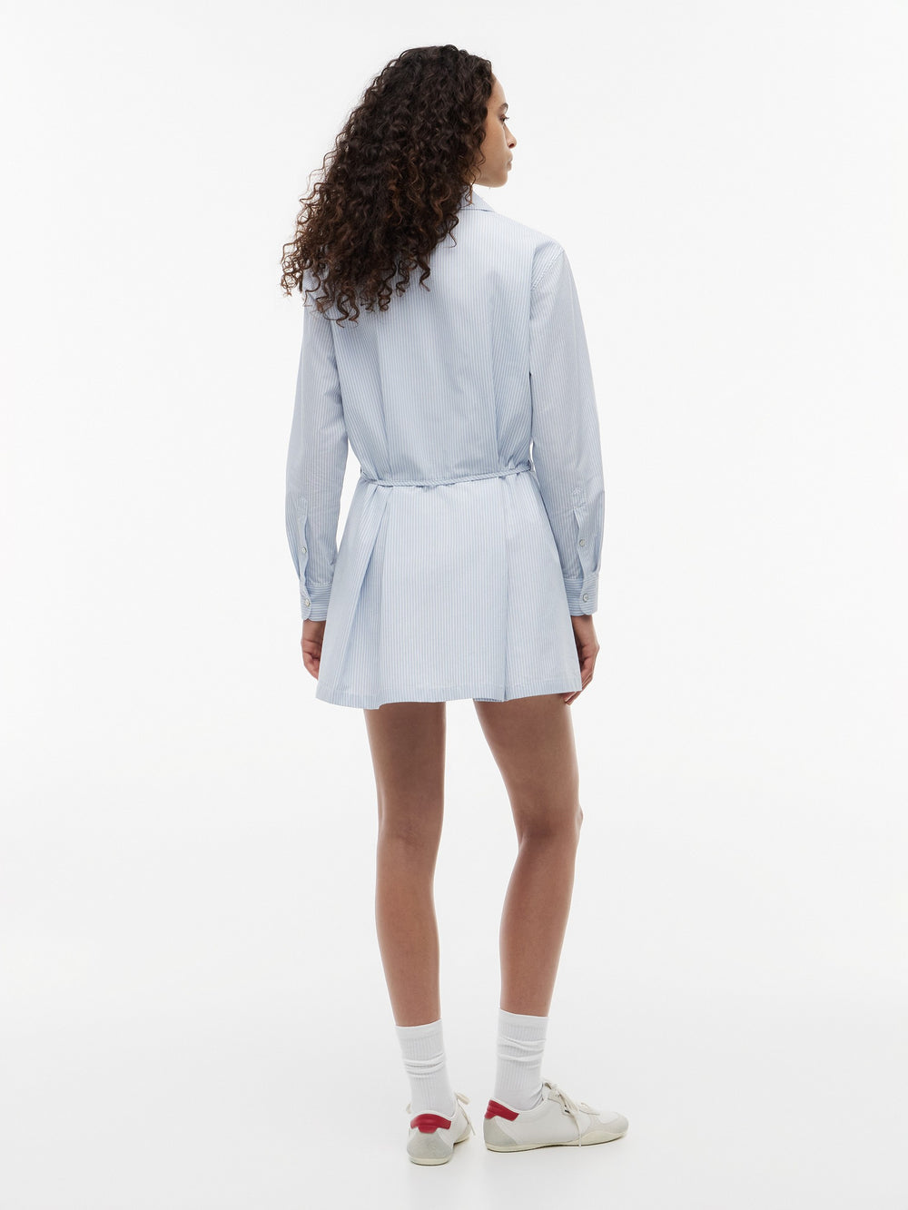 Half Sleeve Solid Cotton Blend Shirt Dress