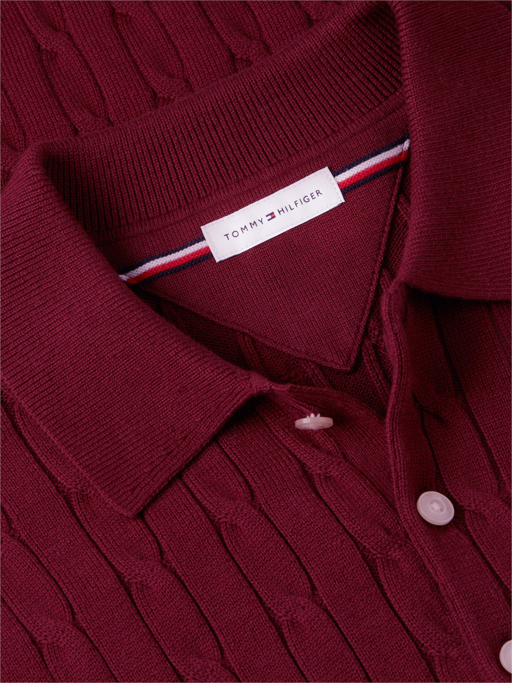 Cable Knit Button Placket Sweater