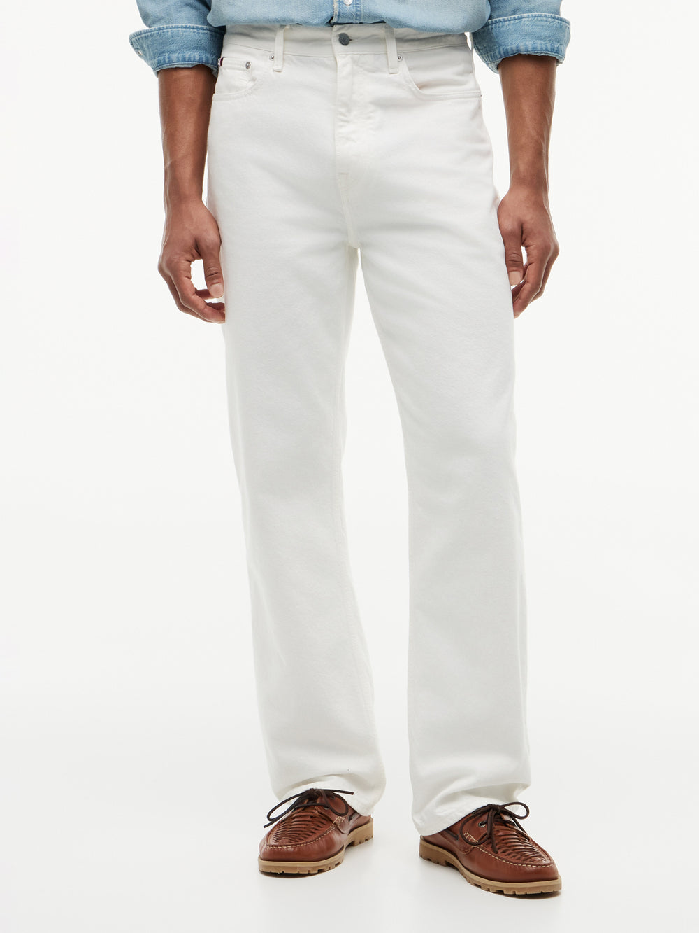 River Relaxed Straight White or Ecru Jeans