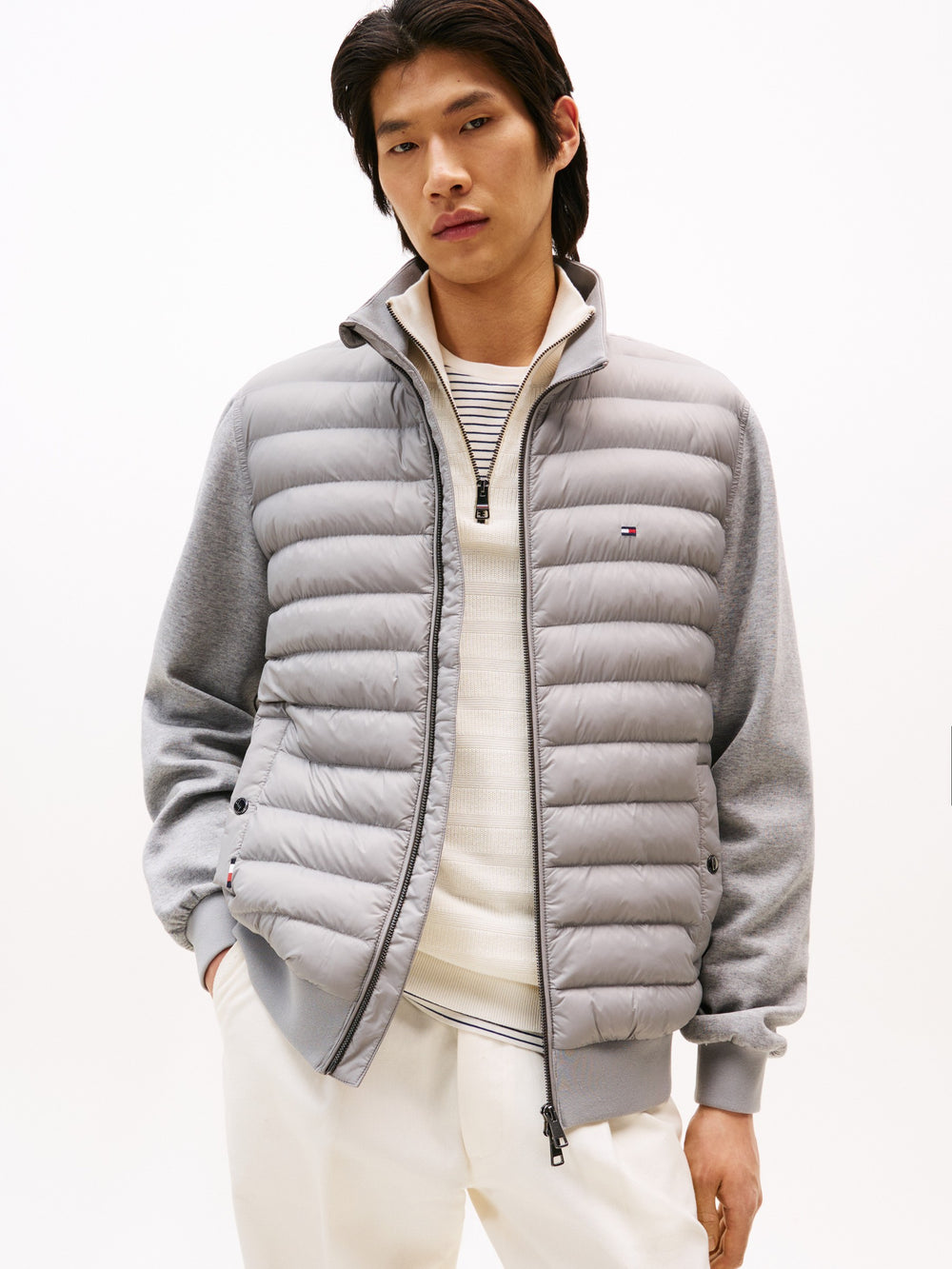 Regular Fit Mid Weight Mix Media Jacket