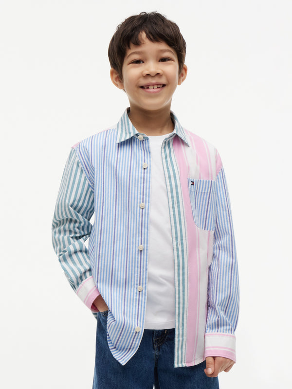 Kids Stretch Color Block Shirt