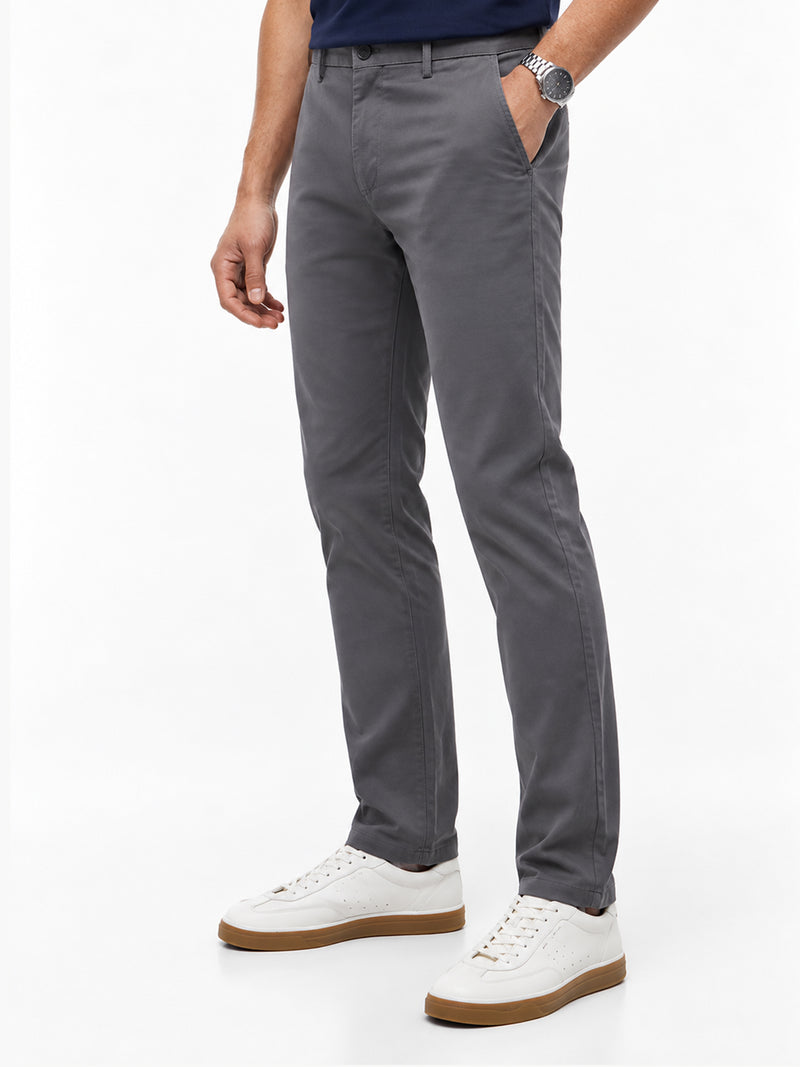 Men Slim Tapered Fit 1985 Cotton Trouser