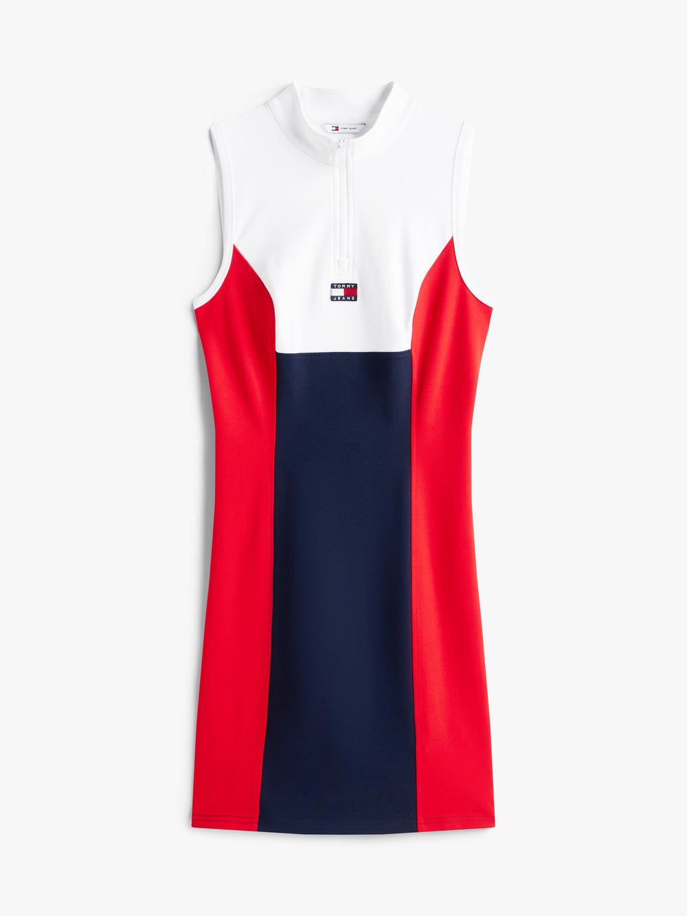 Sleeveless Color Block Viscose Bodycon Dress