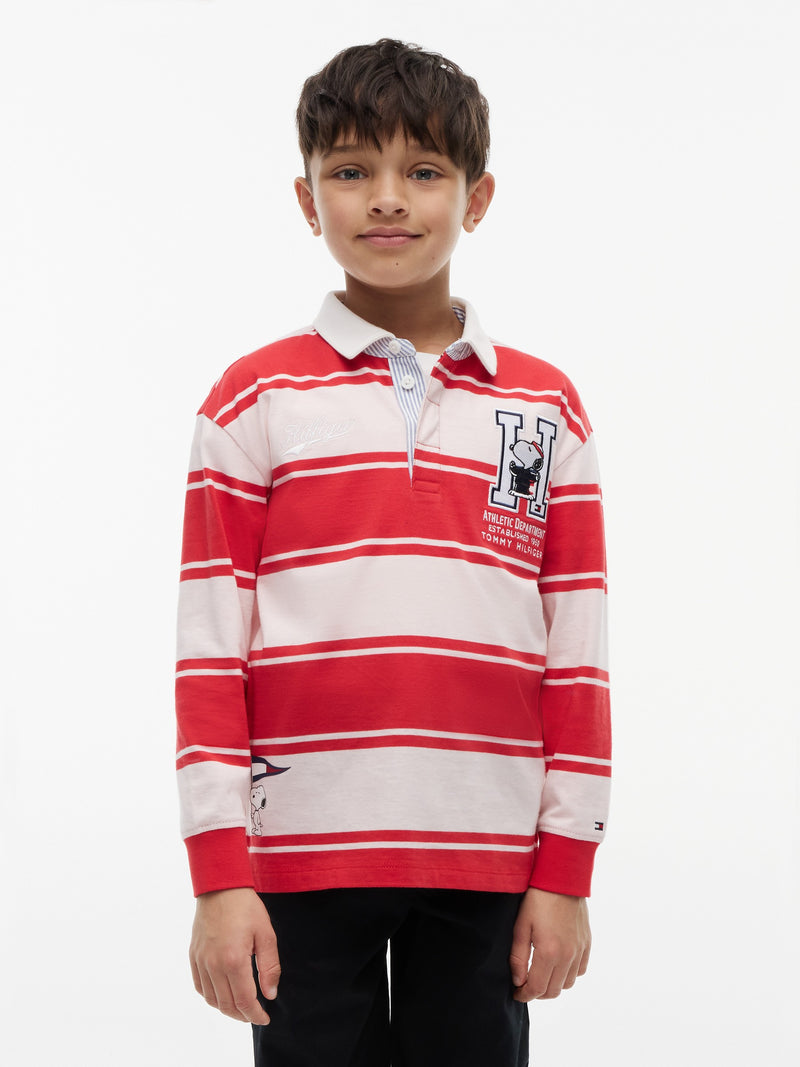 Kids Long-Sleeve Stripe Peanut Polo