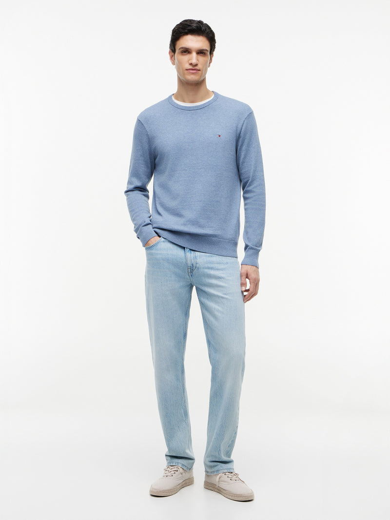 Crew Neck Solid Pullover