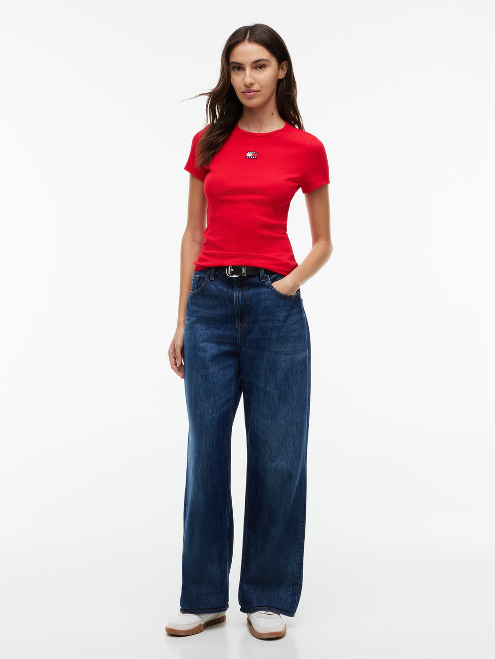 Solid Slim Fit Half Sleeve Ribbed T-Shirt