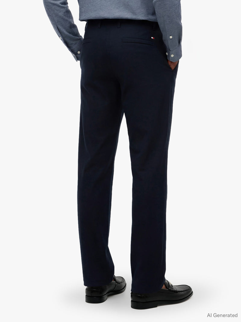 Men Denton Slim Straight Fit Knit Tech Trouser