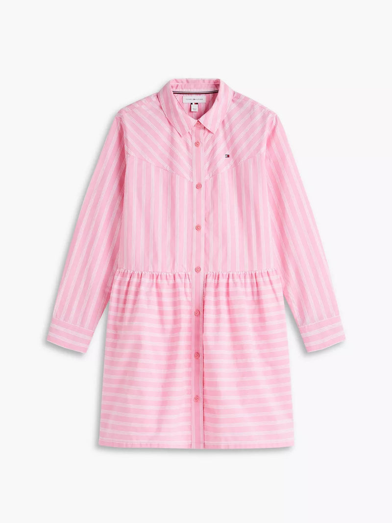 Kids Long-Sleeve Stripe Shirt Dress