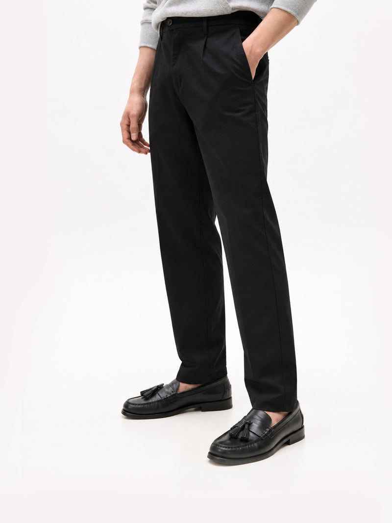 Men Harlem Regular Tapered Fit Pleated Satin Trouser