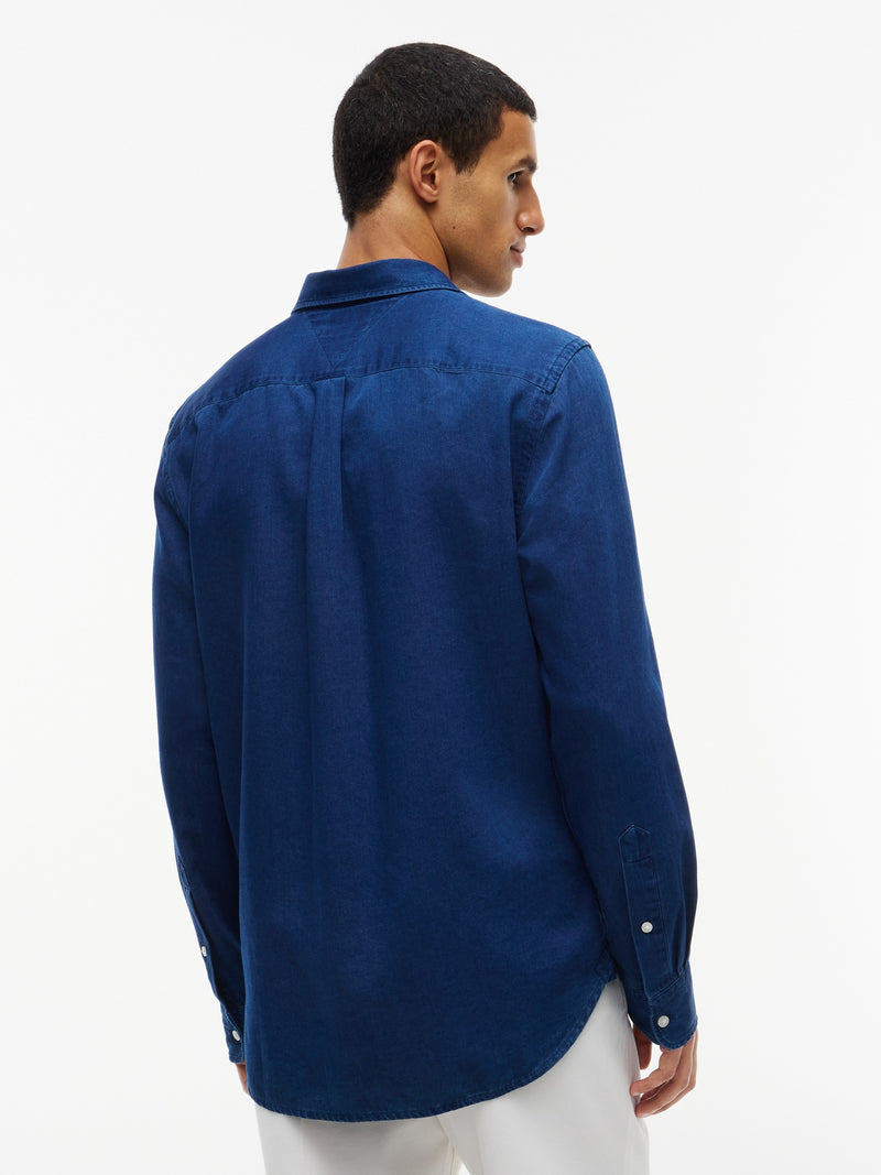 Regular Fit Solid Chambray Shirt