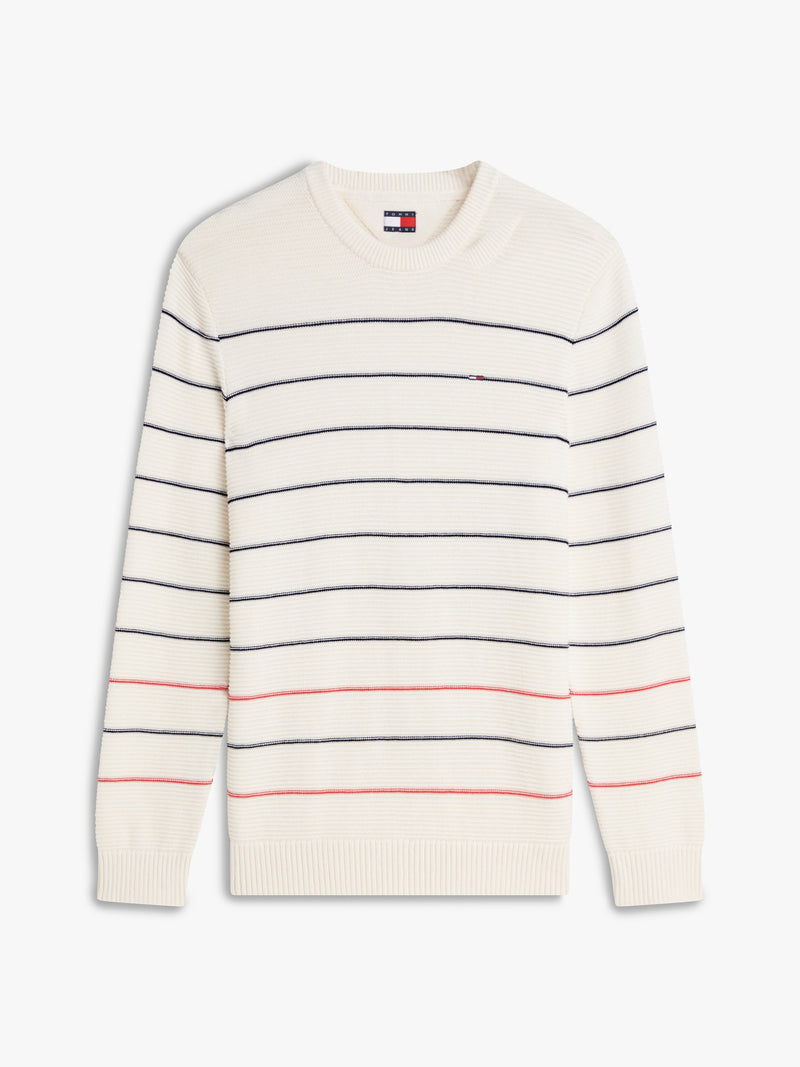 Slim Fit Stripe Loose Knit Pullover