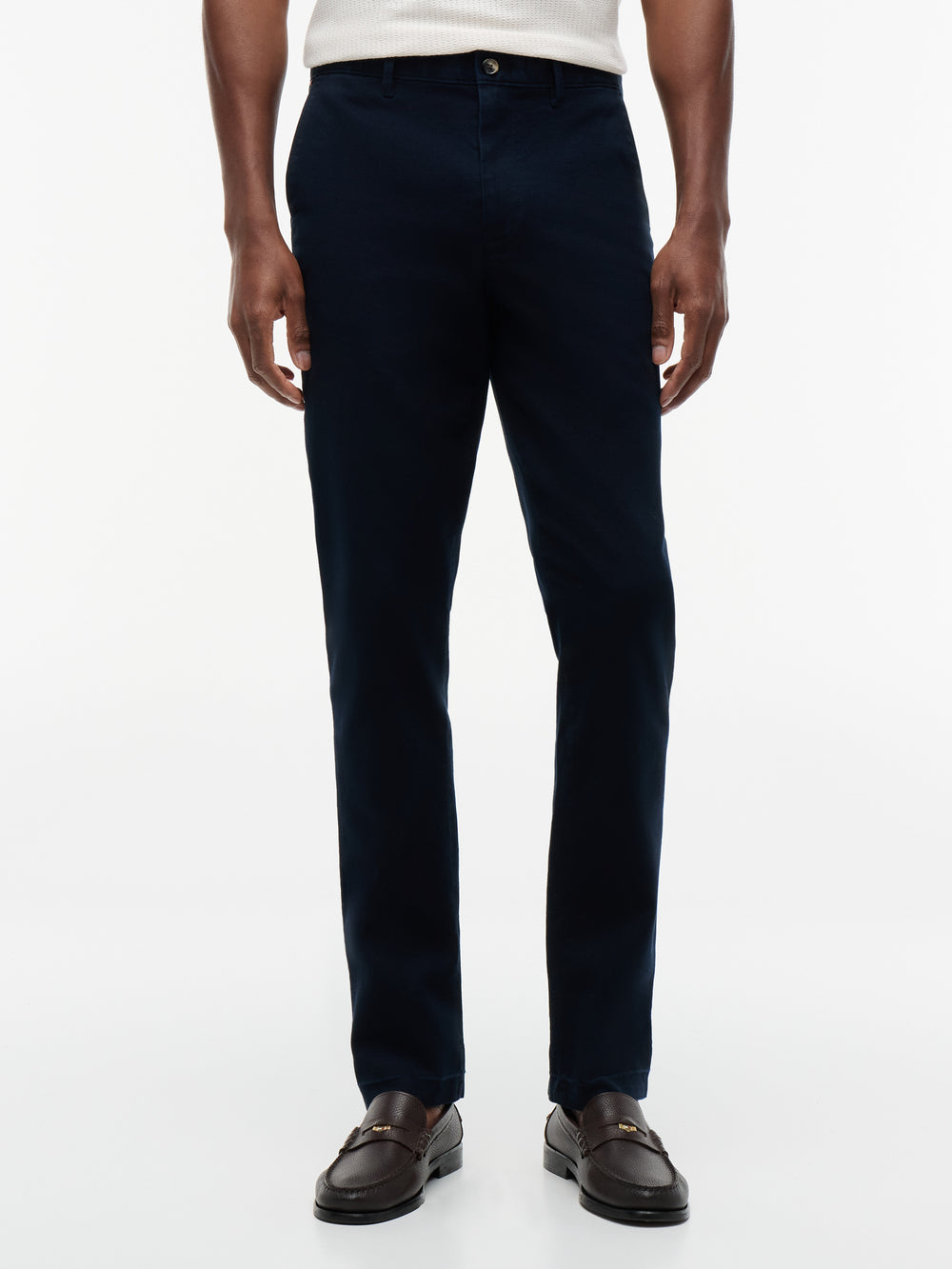 Men Denton Slim Straight Fit Structured Cotton Trouser