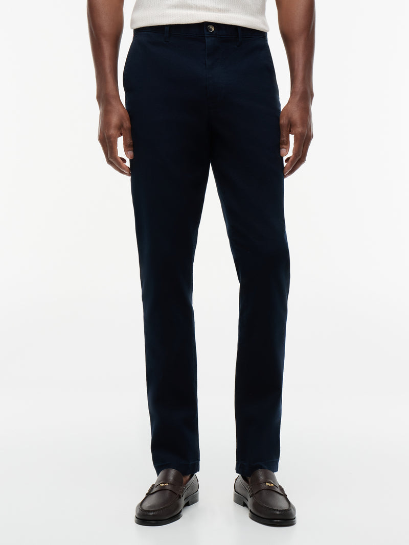 Men Denton Slim Straight Fit Structured Cotton Trouser