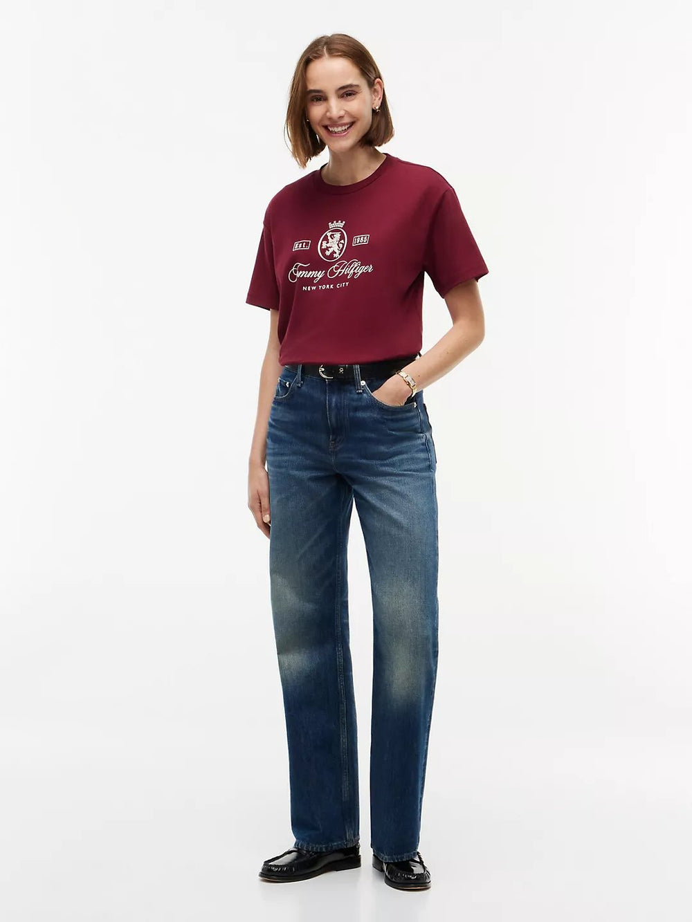 Solid Relaxed Fit Half Sleeve Interlock T-Shirt