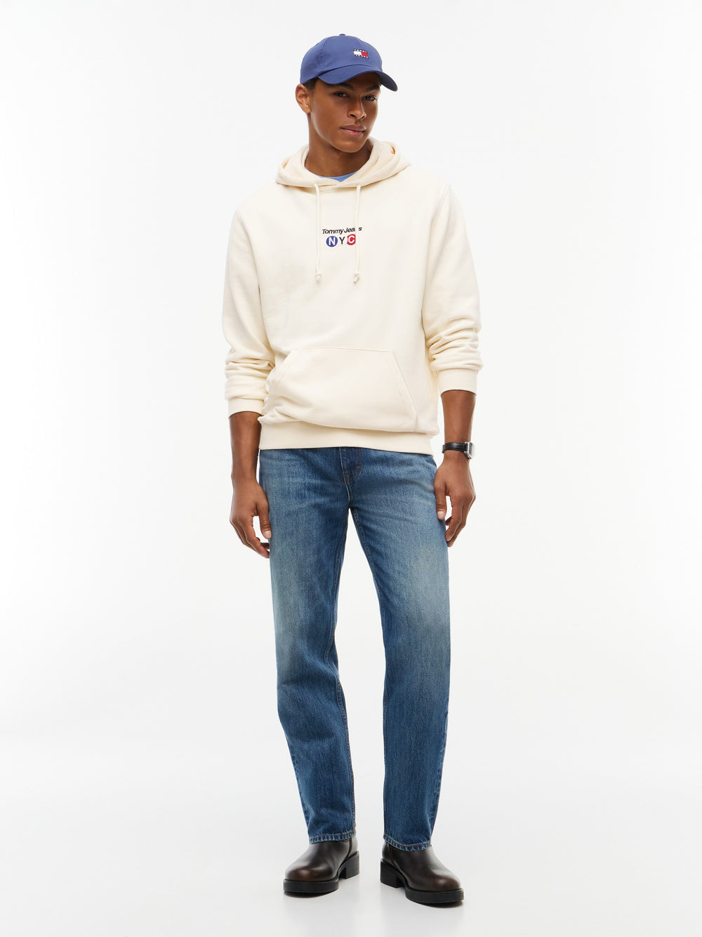 Regular Fit Diagonal Terry Hooded Sweatshirt