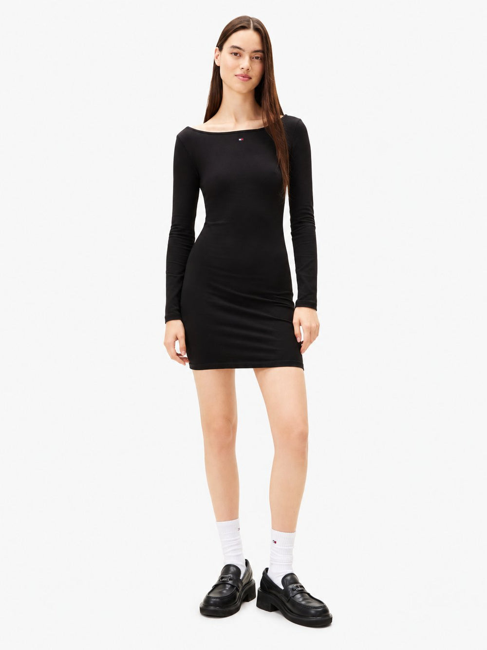 Full Sleeve Solid Cotton Jersey Bodycon Dress