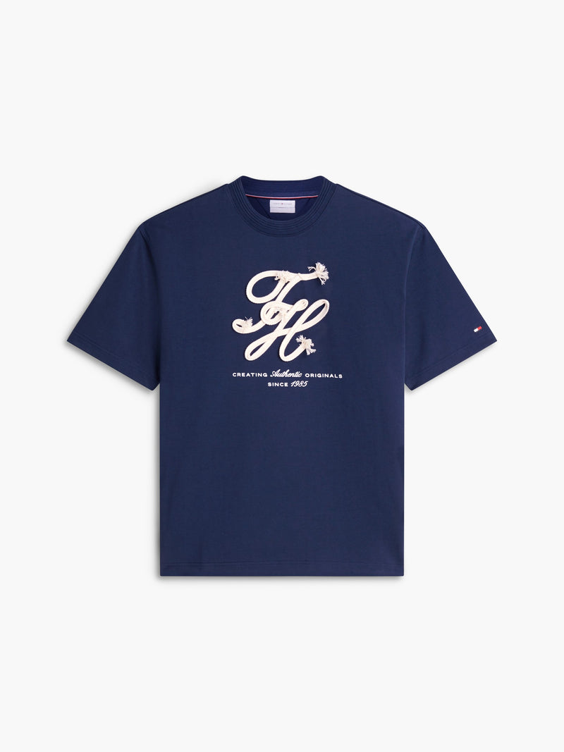 Relaxed Fit Cord Embroidery Tshirt