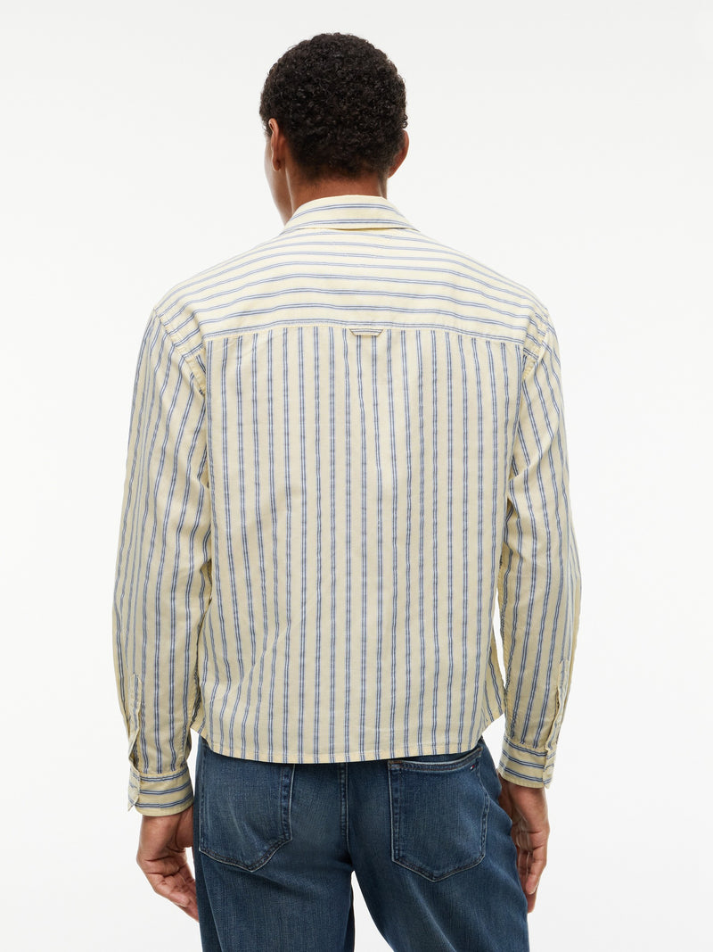 Boxy Fit Stripe Textured Shirt