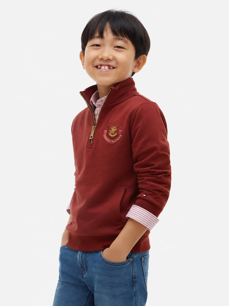 Kids Interlock Quarter Zip Sweatshirt