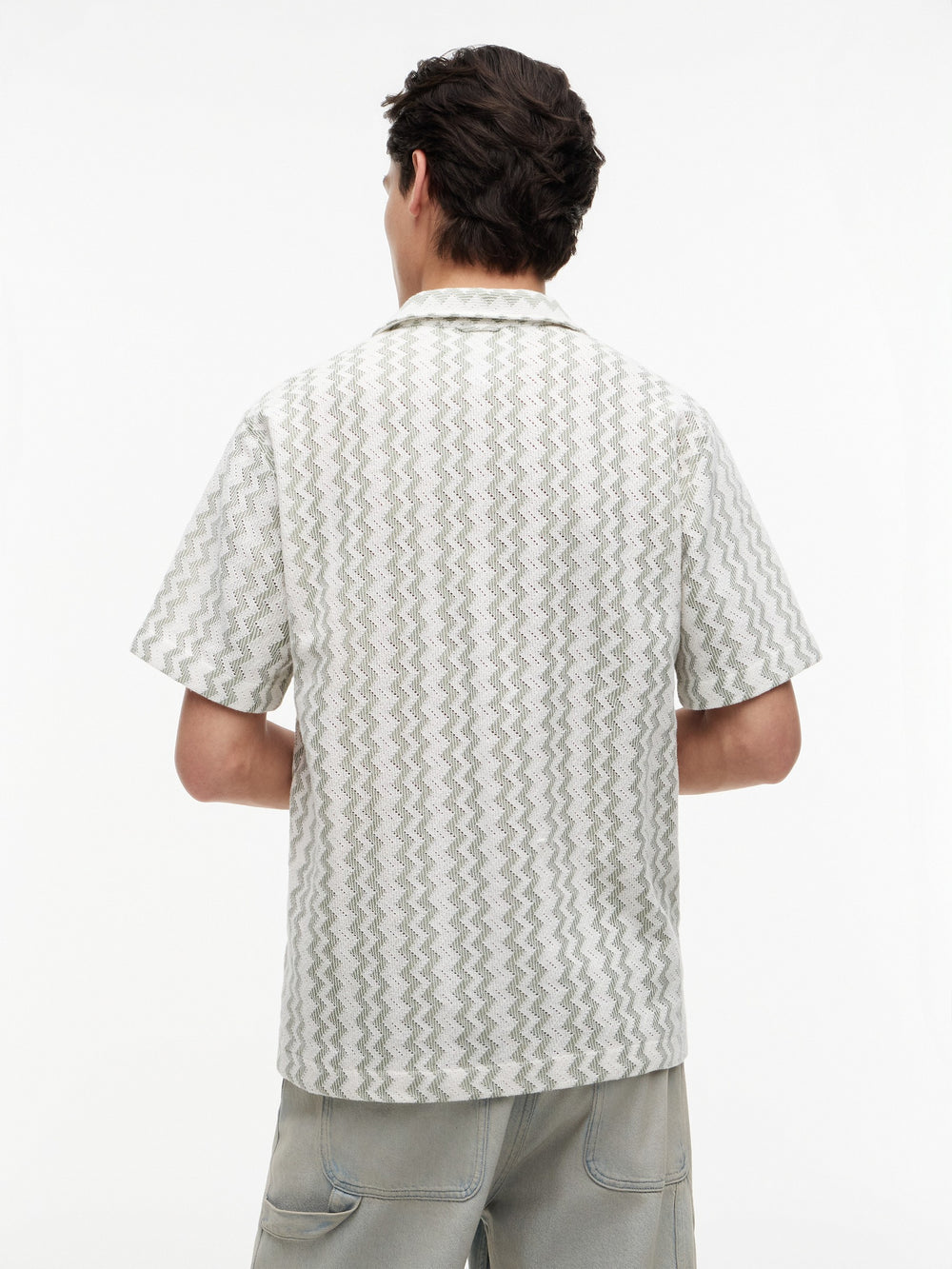 Regular Fit Stripe Crochet Shirt