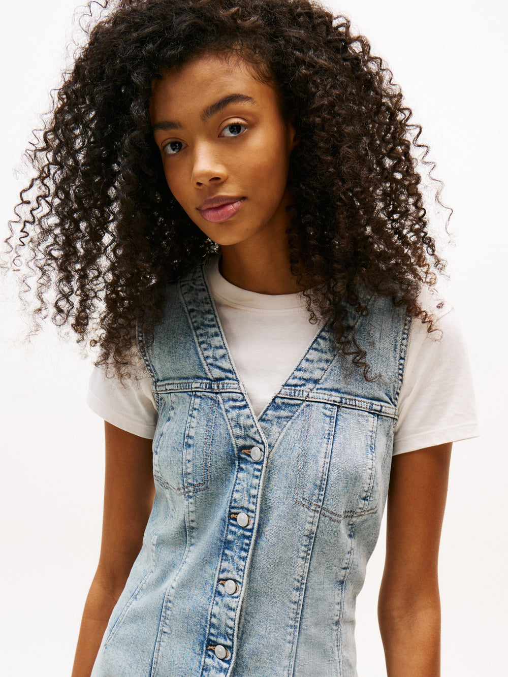 Sleeveless Solid Denim Bodycon Dress