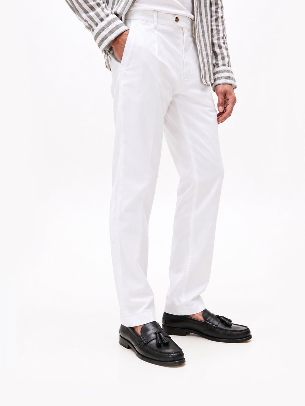 Men Harlem Regular Tapered Fit Pleated Satin Trouser