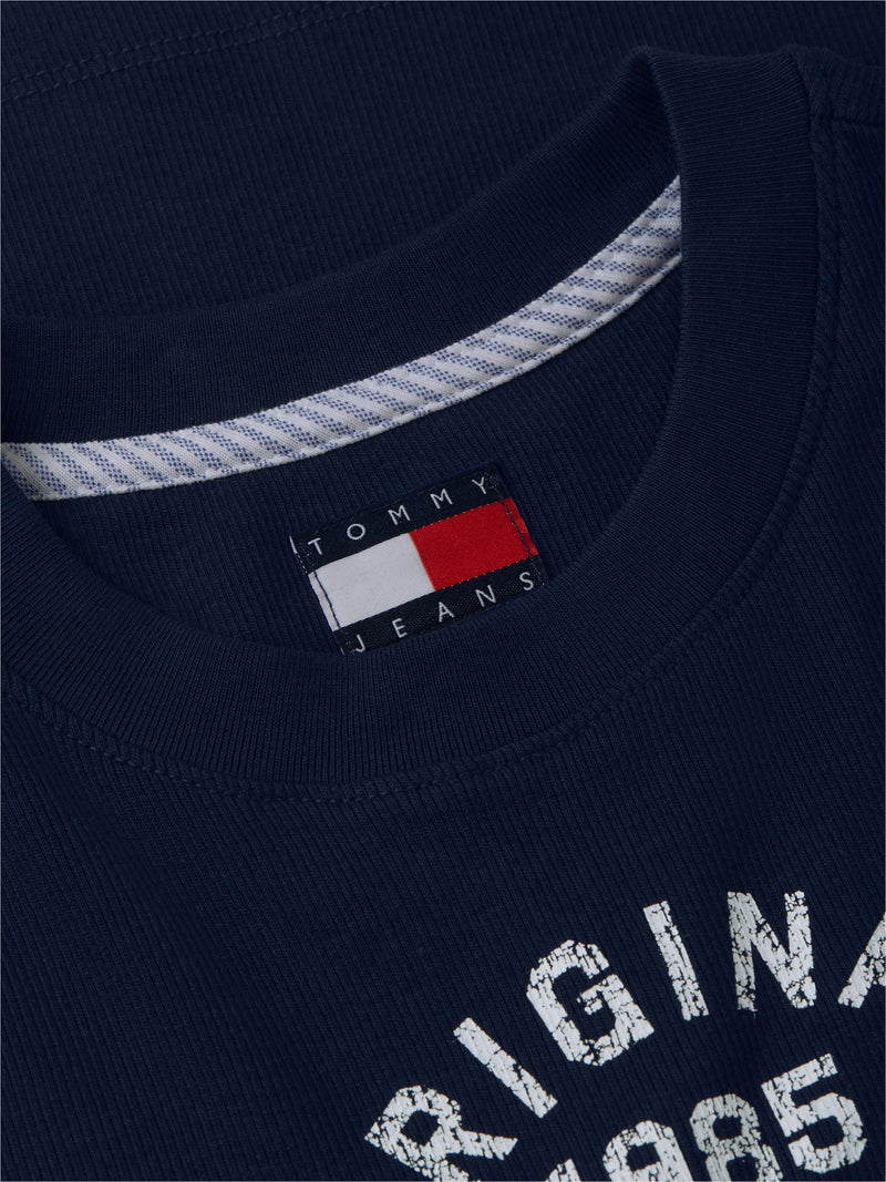 Solid Slim Fit Half Sleeve Ribbed T-Shirt